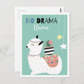 Cute llama briefkaart (Voorkant / Achterkant)