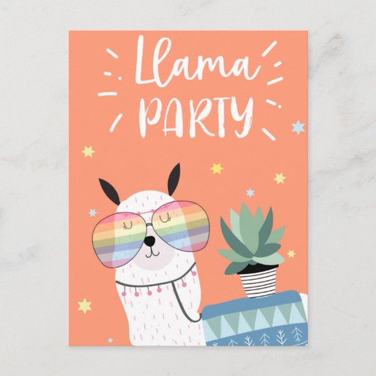Cute llama briefkaart (Voorkant)