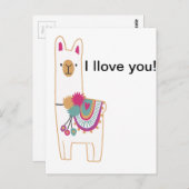 Cute llama briefkaart (Voorkant / Achterkant)
