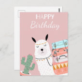 Cute llama briefkaart (Voorkant / Achterkant)