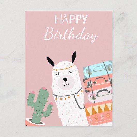 Cute llama briefkaart (Voorkant)