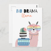 Cute llama briefkaart (Voorkant / Achterkant)