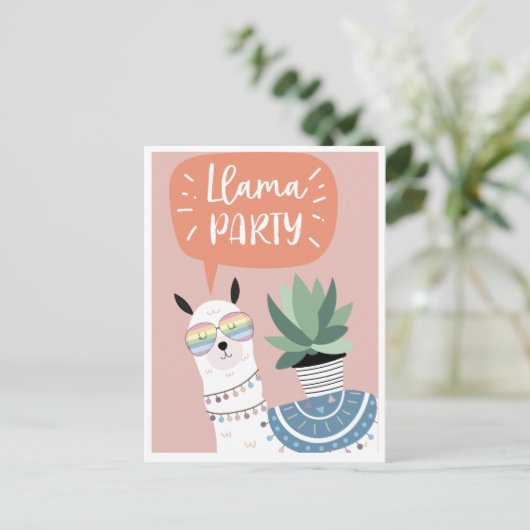 Cute llama briefkaart (Staand voorkant)