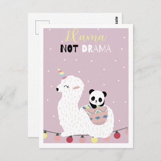 Cute llama briefkaart (Voorkant / Achterkant)