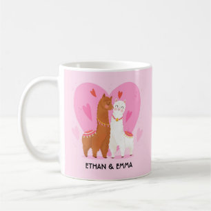Cute llama Couple Personalized Valentijnsdag Koffiemok