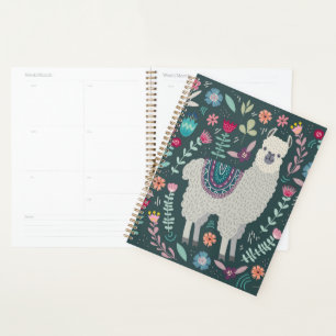Cute Llama Design Floral