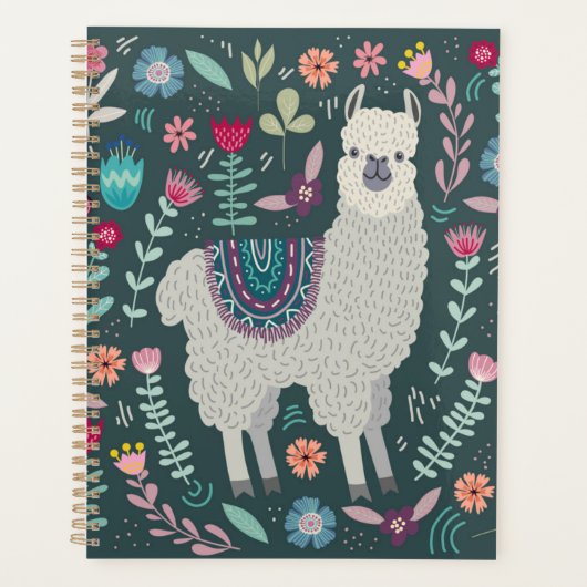 Cute Llama Design Floral (Devant)