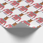 Cute Llama draagt Funny Ugly KerstSweater Cadeaupapier (Hoek)