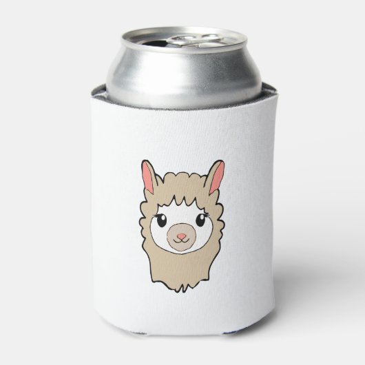 Cute Llama Face Tekening Blikjeskoeler (Blikje Voorkant)