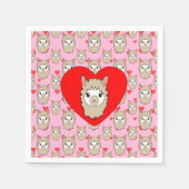 Cute Llama Face Tekening Servet (Voorkant)