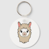 Cute Llama Face Tekening Sleutelhanger (Achterkant)