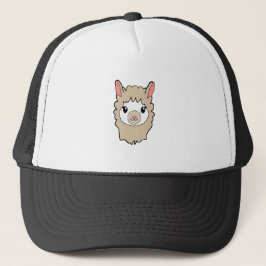 Cute Llama Face Tekening Trucker Pet
