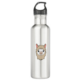 Cute Llama Face Tekening Waterfles