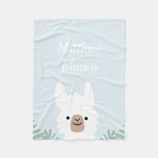 Cute Llama Fleece Blanket (Voorkant)
