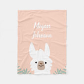Cute Llama Fleece Blanket (Voorkant)