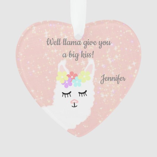Cute Llama Floral Blush Pink personnalisé (devant)