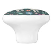 Cute Llama Floral Design Keramische Knop (Zijkant)