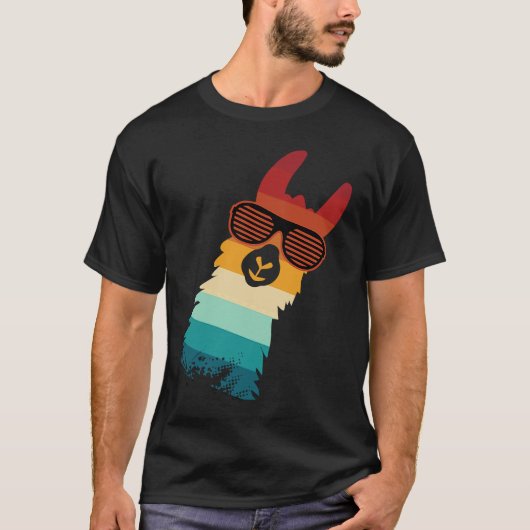 cute llama for llama and alpaca  retro t-shirt (Voorkant)