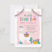 Cute Llama fun cactus Anniversaire Invitation (Devant)