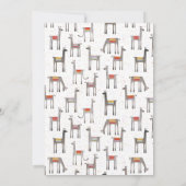 Cute Llama Fun First Birthday Invitation Kaart (Achterkant)