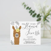Cute Llama Fun Girls Birthday Party Invitation (Debout devant)