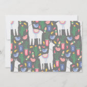 Cute Llama Fun Kind Birthday Fiesta Banner Kaart (Achterkant)