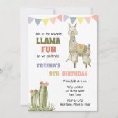 Cute Llama Invitation Anniversaire (Devant)