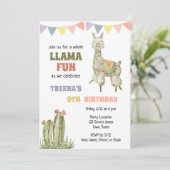 Cute Llama Invitation Anniversaire (Debout devant)