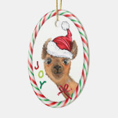 Cute Llama Joy Kinder kerstversiering Keramisch Ornament (Links)