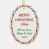 Cute Llama Joy Kinder kerstversiering Keramisch Ornament (Achterkant)