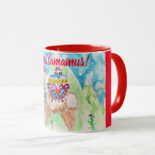 Cute Llama Joyeux art de Noël Filles Dames Mug (Devant droit)