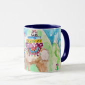 Cute Llama Joyeux Noël Garçons Enfants Mug (Devant droit)