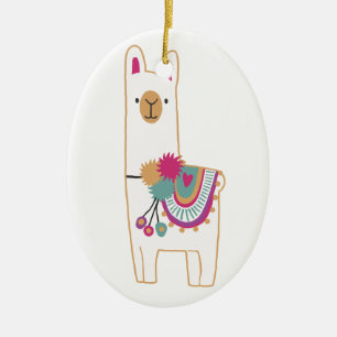 Cute llama keramisch ornament