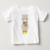 Cute Llama, Little Llama, Alpaca, Llama met Scarf (Voorkant)