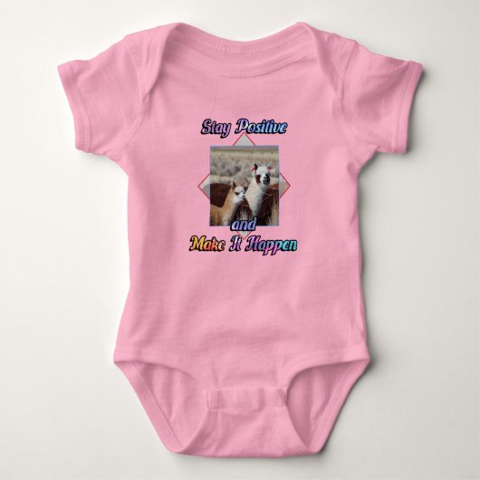 Cute Llama Lover Blijf positief Romper (Voorkant)