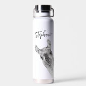 Cute Llama Lover Persoonlijke naam Waterfles (Achterkant)