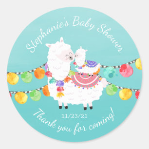 Cute Llama Mama Baby shower Favor Sticker