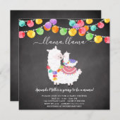 Cute Llama Mama Baby shower Invitation (Devant / Derrière)