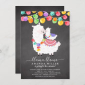 Cute Llama Mama Baby shower Invitation (Devant / Derrière)