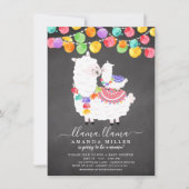 Cute Llama Mama Baby shower Invitation (Devant)