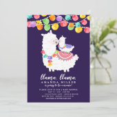 Cute Llama Mama Baby shower Invitation (Debout devant)