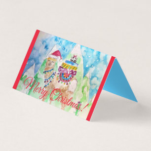 Cute Llama Merry-kerstkaart Kaart