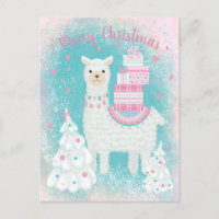 Cute Llama met kerstcadeaus