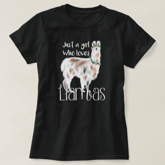 Cute llama minnaar enkel een meisje dat van de lam t-shirt (Design voorkant)