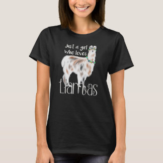 Cute llama minnaar enkel een meisje dat van de lam t-shirt