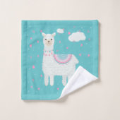 Cute llama motif menthe arrière - plan (Gant de toilette)