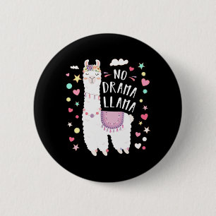 Cute Llama No Drama Llama Floral Llama Alpaca Love Ronde Button 5,7 Cm