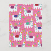 Cute Llama Pattern Briefkaart (Voorkant)