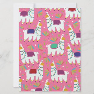 Cute Llama Pattern Kaart