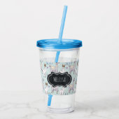 Cute Llama Pattern on Polka Dots Acryl Drinkbeker (Achterkant)